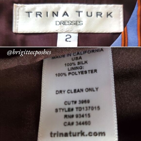 TRINA TURK 3/4 Sleeves Multi-colored Dress - Picture 9 of 9